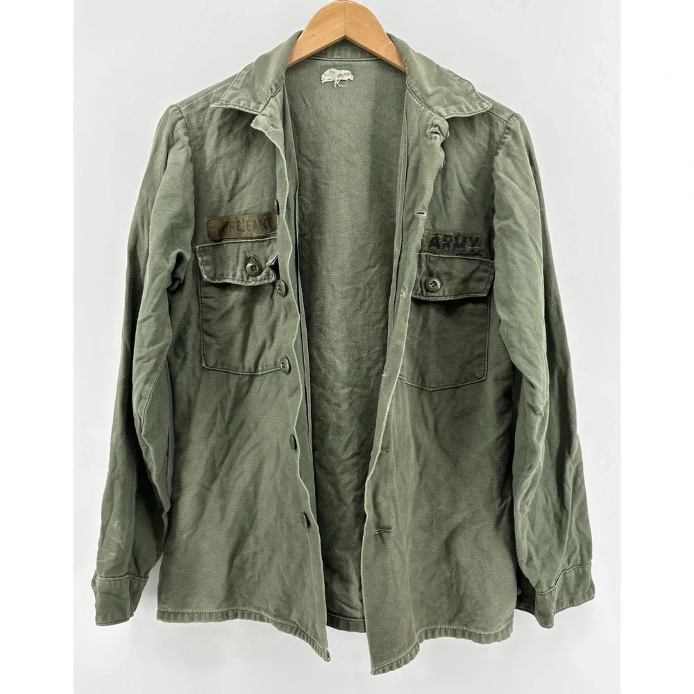 Vietnam Jacket OG-107 Coat Mens Small Tropical War Fatigue Cotton Sateen US Army